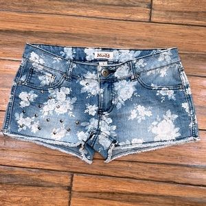 Studded Denim Shorts